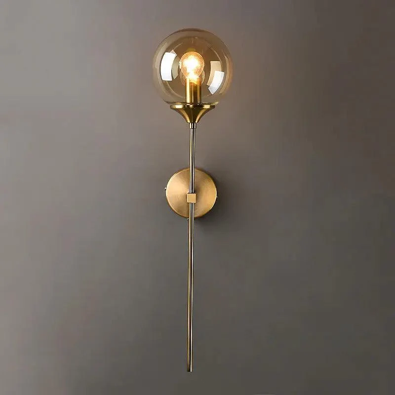 Moderne Wandlamp met Glazen Kap – Chroom of Gouden Afwerking – Scandinavische Stijl | Sansoti