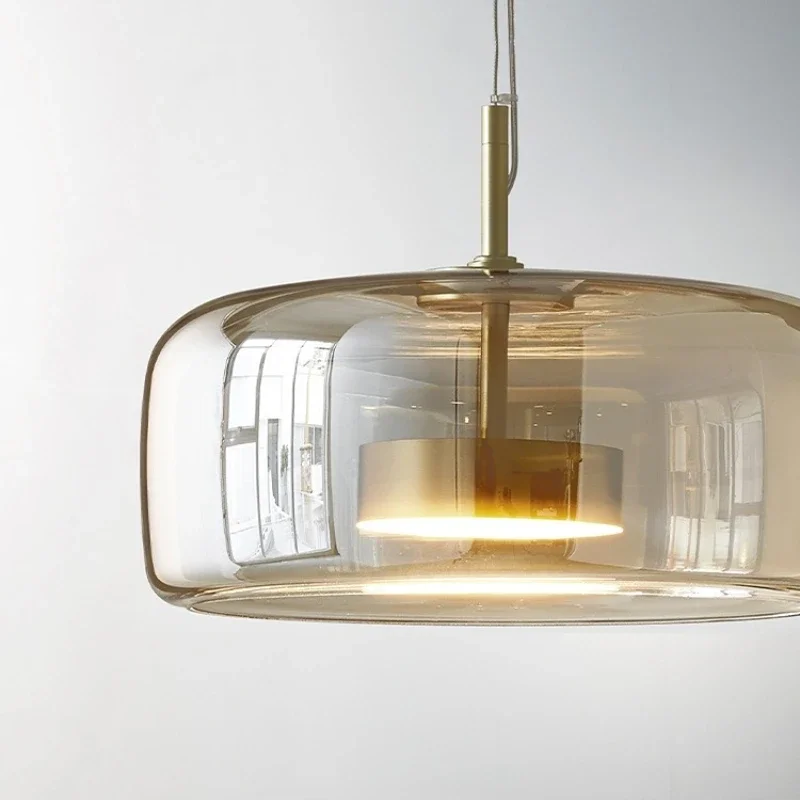 Scandinavische Glazen Hanglamp – Warm Sfeerlicht met Amber, Helder of Grijs Glas – Ø 15, 25 of 35 cm – Moderne Verlichting voor Keuken, Eetkamer en Woonkamer | Sansoti