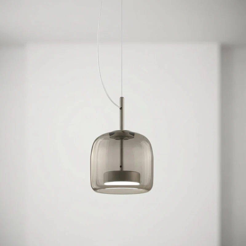 Scandinavische Glazen Hanglamp – Warm Sfeerlicht met Amber, Helder of Grijs Glas – Ø 15, 25 of 35 cm – Moderne Verlichting voor Keuken, Eetkamer en Woonkamer | Sansoti