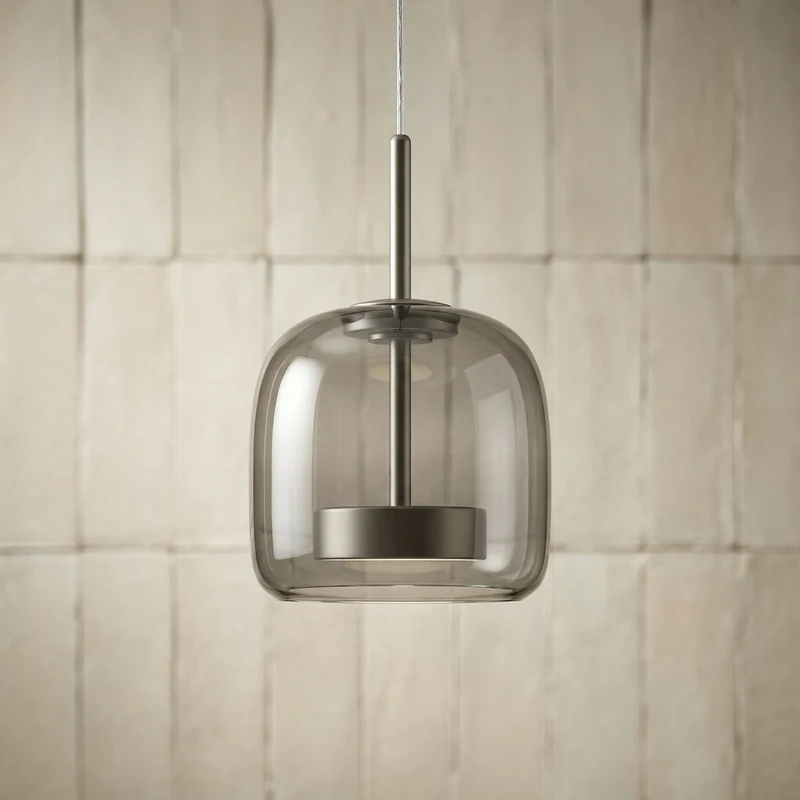 Scandinavische Glazen Hanglamp – Warm Sfeerlicht met Amber, Helder of Grijs Glas – Ø 15, 25 of 35 cm – Moderne Verlichting voor Keuken, Eetkamer en Woonkamer | Sansoti