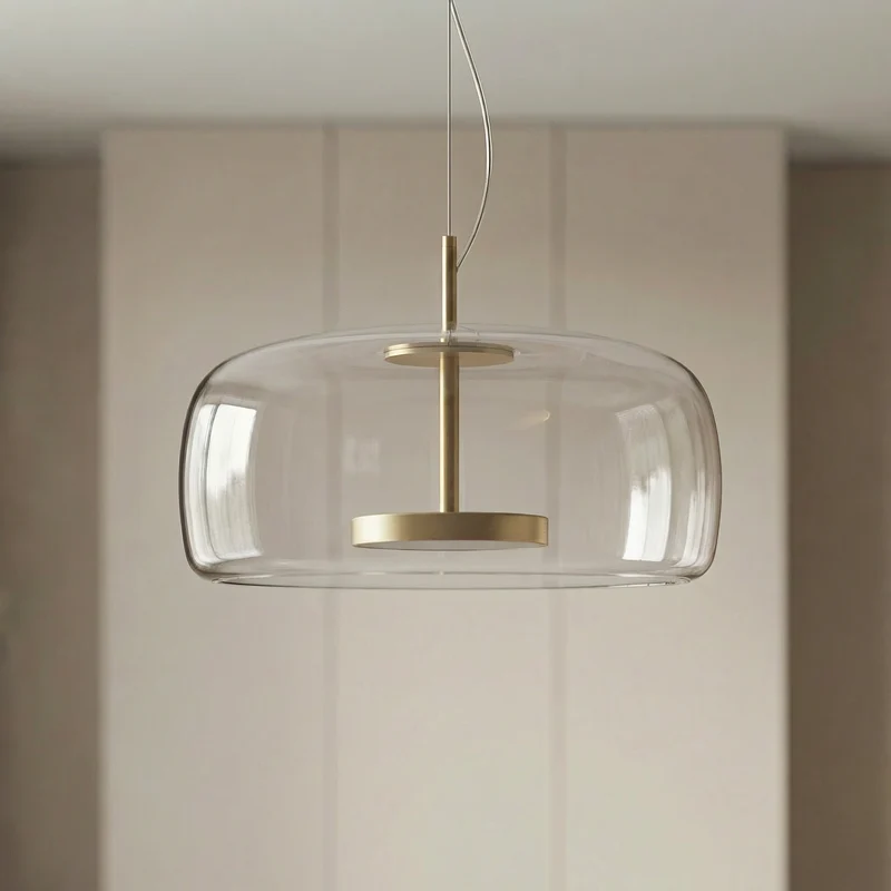 Scandinavische Glazen Hanglamp – Warm Sfeerlicht met Amber, Helder of Grijs Glas – Ø 15, 25 of 35 cm – Moderne Verlichting voor Keuken, Eetkamer en Woonkamer | Sansoti