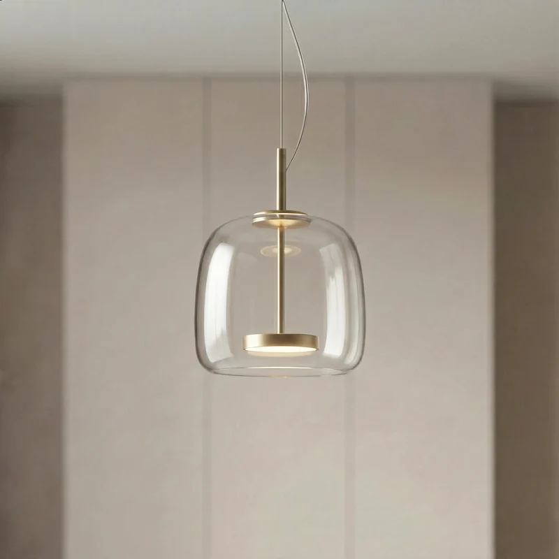 Scandinavische Glazen Hanglamp – Warm Sfeerlicht met Amber, Helder of Grijs Glas – Ø 15, 25 of 35 cm – Moderne Verlichting voor Keuken, Eetkamer en Woonkamer | Sansoti