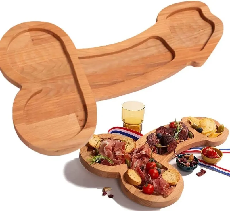 Multi-Compartiment Serveerplank van Donker Hout – Praktische Snackplank met Meerdere Vakjes voor Hapjes & Dips | Sansoti