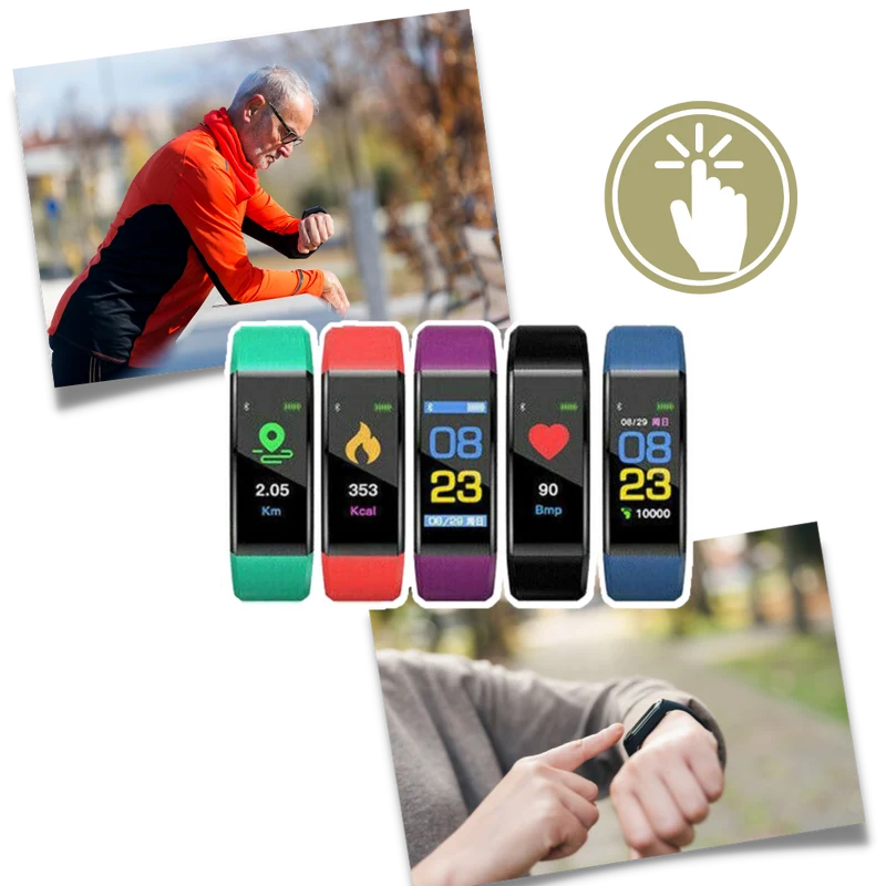 Activiteitentracker Smartwatch met Hartslagmeter en Bloeddrukmeter voor Gezondheidsmonitoring | Sansoti