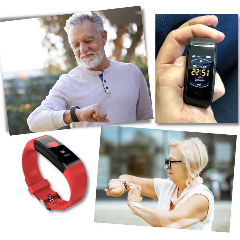 Activiteitentracker Smartwatch met Hartslagmeter en Bloeddrukmeter voor Gezondheidsmonitoring | Sansoti