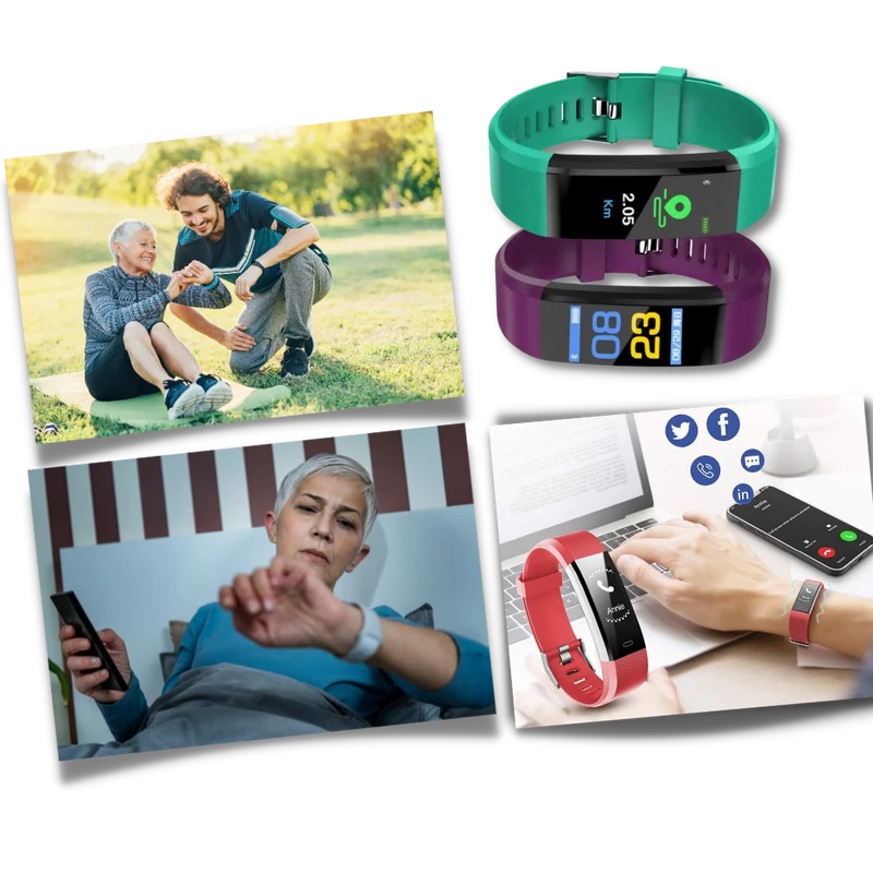 Activiteitentracker Smartwatch met Hartslagmeter en Bloeddrukmeter voor Gezondheidsmonitoring | Sansoti