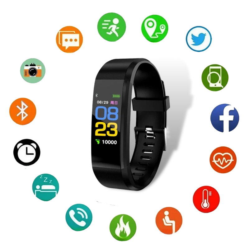 Activiteitentracker Smartwatch met Hartslagmeter en Bloeddrukmeter voor Gezondheidsmonitoring | Sansoti
