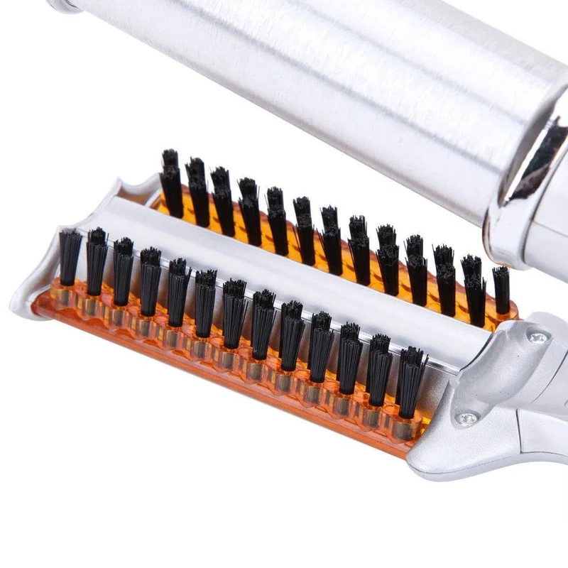 2-in-1 Haarstyler met Roterende Borstel en Keramische Plaat voor Krullen en Stijl Haar | Sansoti