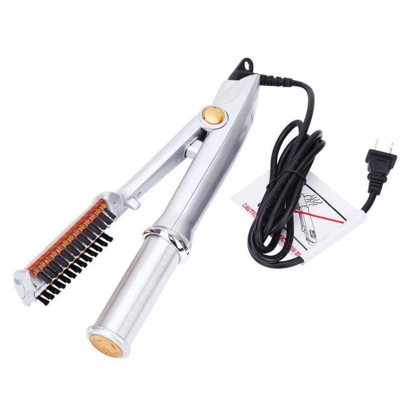 2-in-1 Haarstyler met Roterende Borstel en Keramische Plaat voor Krullen en Stijl Haar | Sansoti
