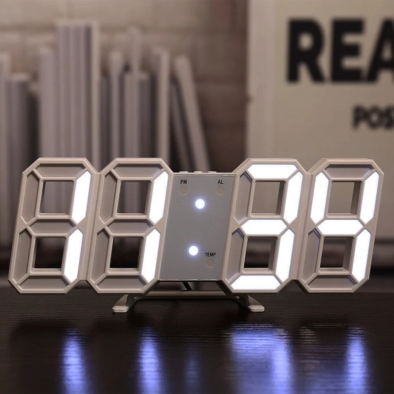Digitale Wandklok met Temperatuurweergave en Alarm – LED-Display met Automatische Helderheidsaanpassing | Sansoti