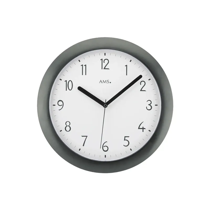AMS Funk-Wanduhr F5845 Wanduhr Schwarz • Funkwerk • Kunststoffgehäuse