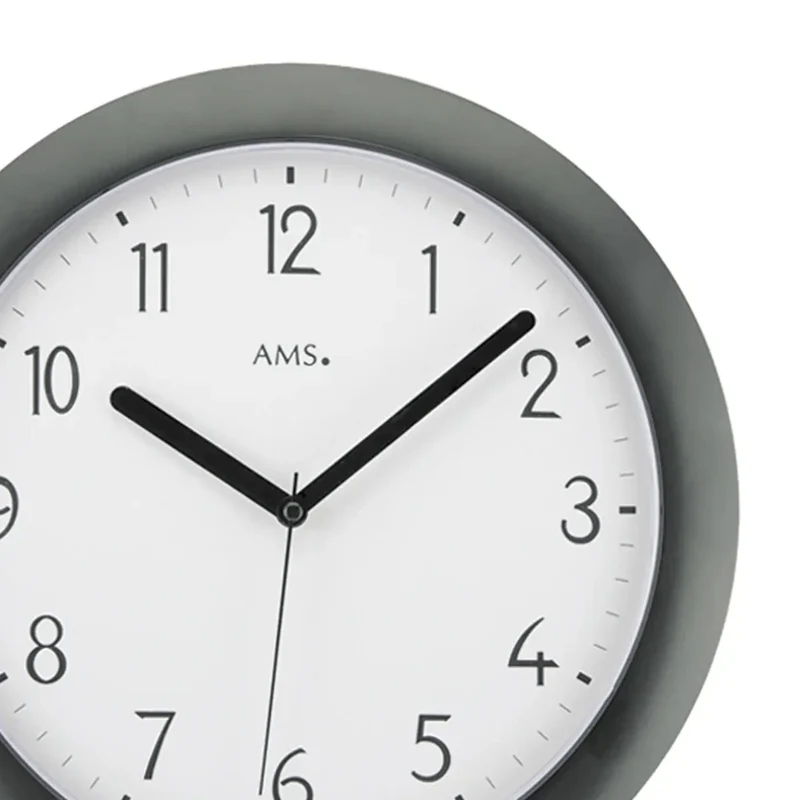 AMS Funk-Wanduhr F5845 Wanduhr Schwarz • Funkwerk • Kunststoffgehäuse