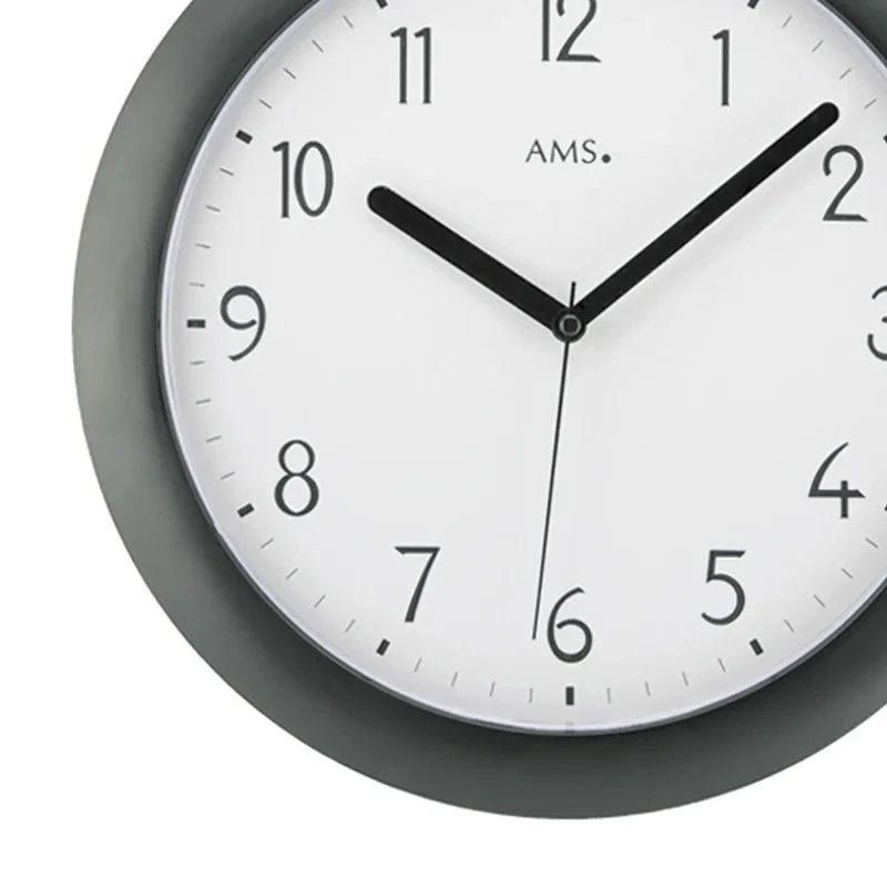 AMS Funk-Wanduhr F5845 Wanduhr Schwarz • Funkwerk • Kunststoffgehäuse