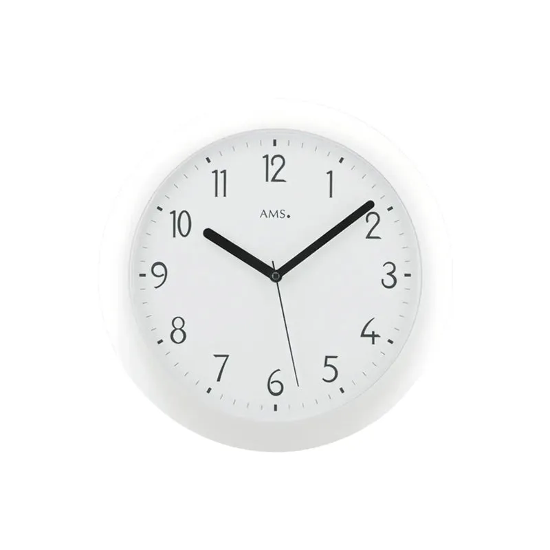 AMS F5844 Wanduhr Weiß • Funkwerk • Kunststoffgehäuse