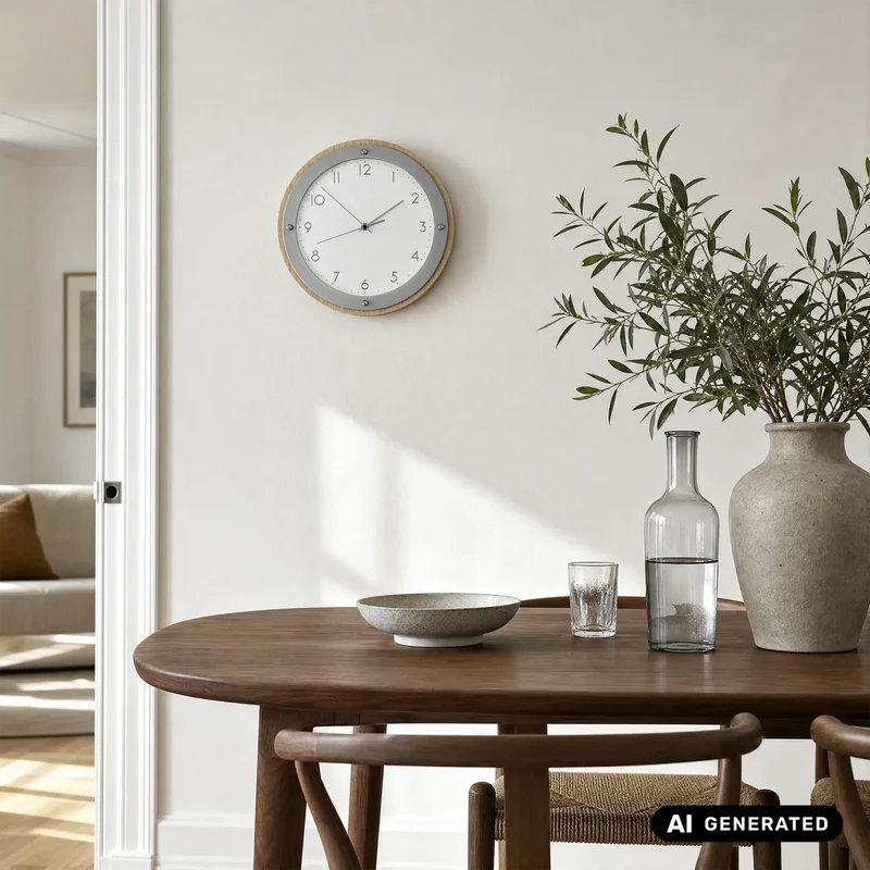 AMS F5846 Wanduhr Buche • Funkwerk • Furniertes Holzgehäuse