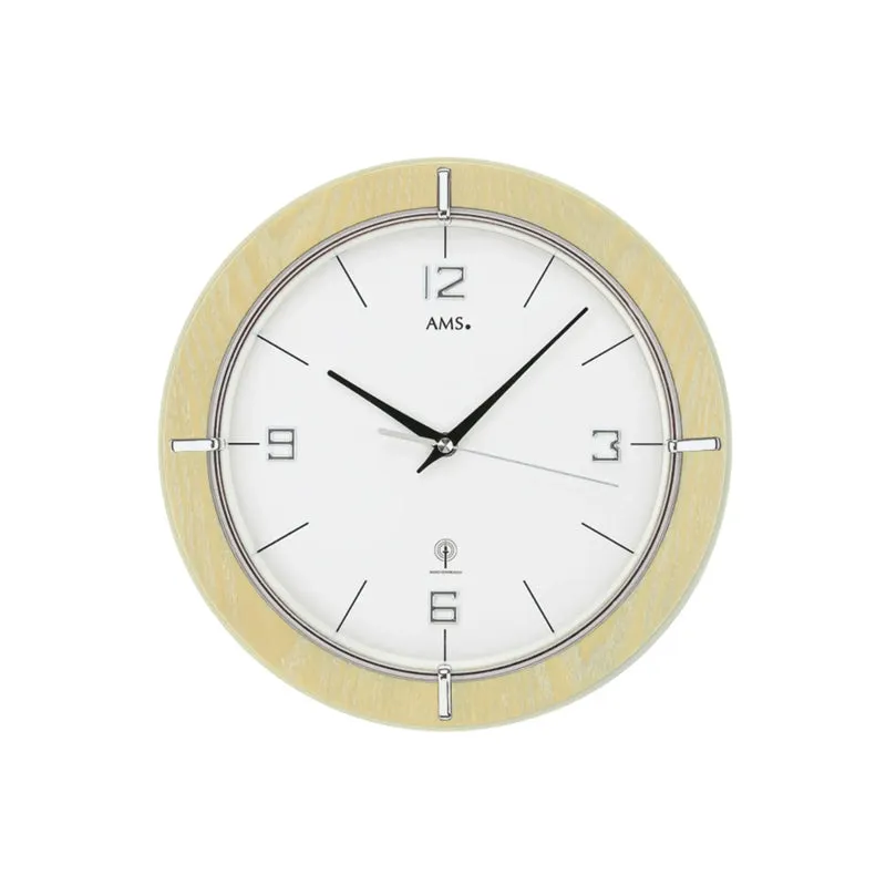 AMS F5830 Wanduhr Ahorn • Funkwerk • Mineralglas