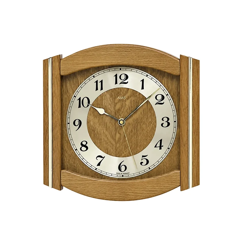 AMS Funk-Wanduhr F5822/4 Wanduhr Eiche • Funkwerk • Eiche Massivholz