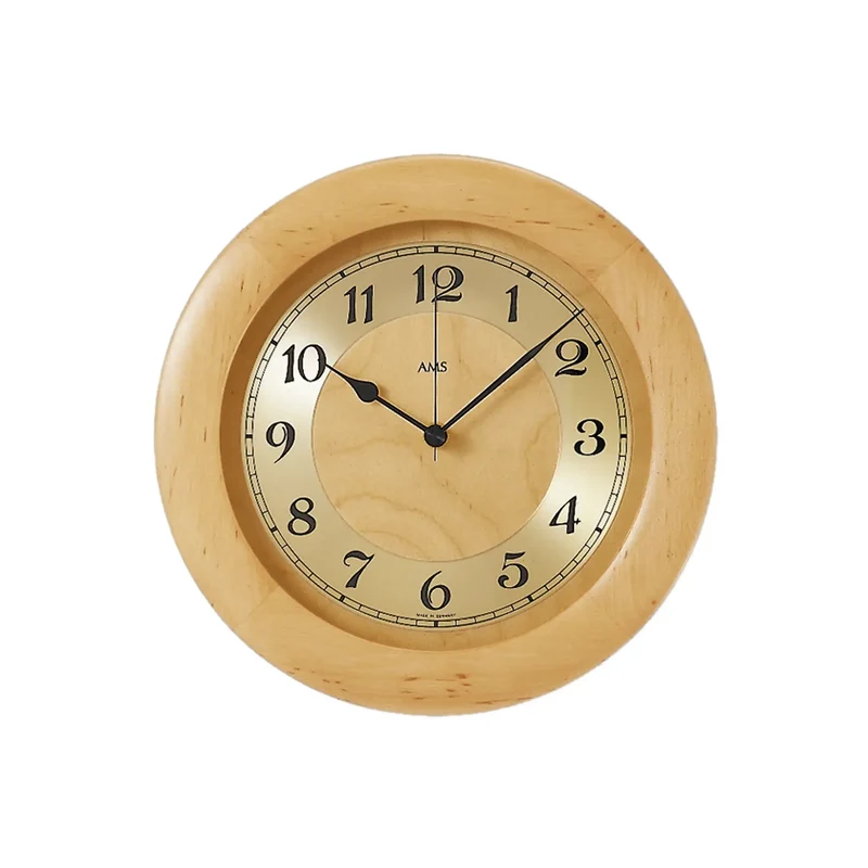 AMS F5809/16Q Wanduhr Erle • Quarzwerk • Mineralglas