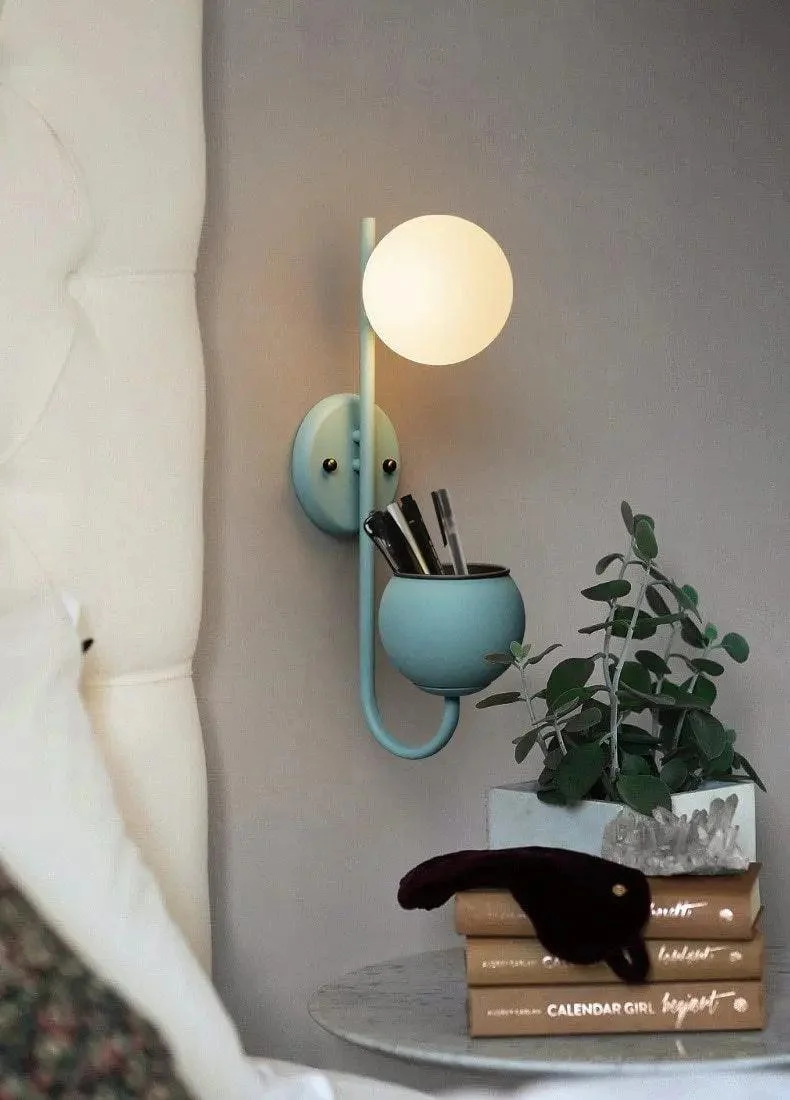Kelda Plantenlamp Wandlamp – Scandinavische Wandverlichting met Plantenbak – Groen Geel Blauw | Sansoti