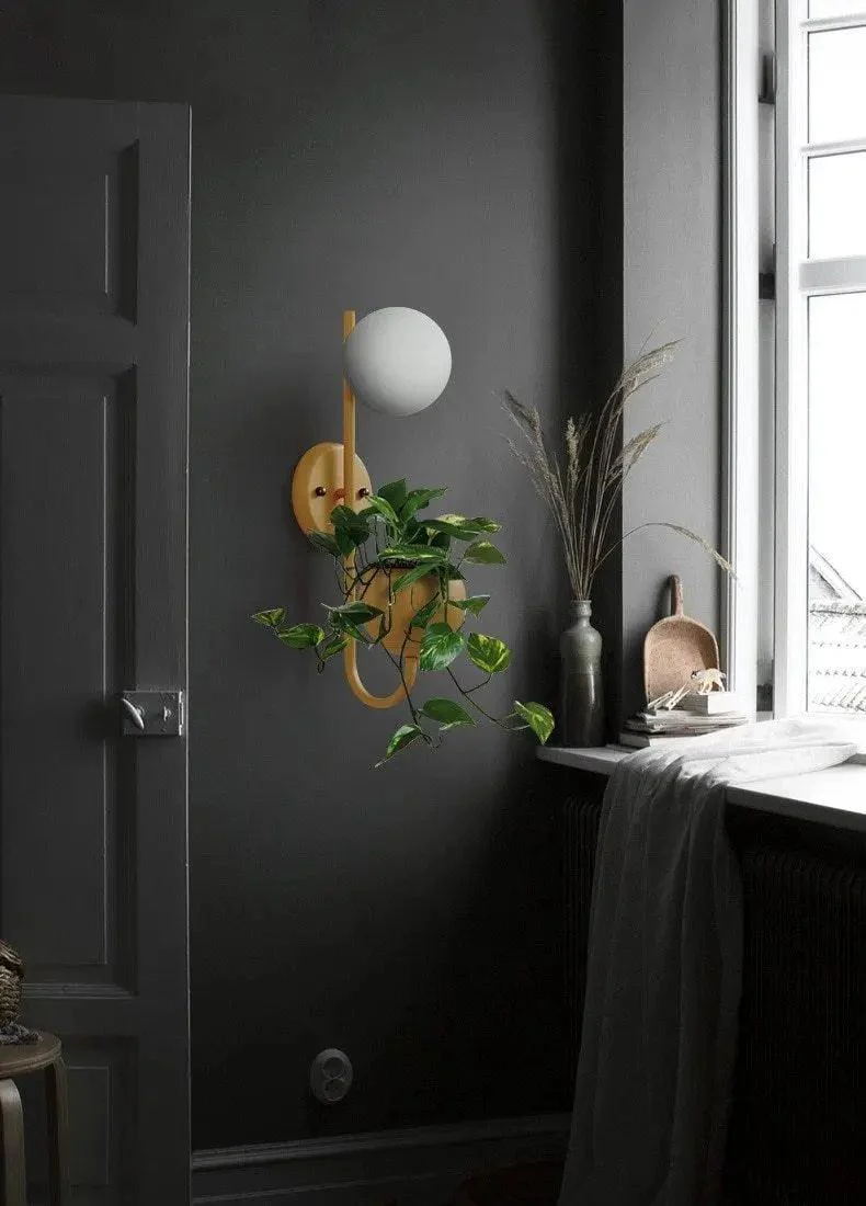 Kelda Plantenlamp Wandlamp – Scandinavische Wandverlichting met Plantenbak – Groen Geel Blauw | Sansoti