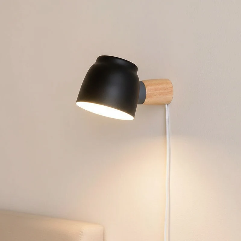 Oona Plug-in Wandlamp – Scandinavische Wandspot met Stekker – Flexibele Stijlverlichting voor Slaapkamer | Sansoti