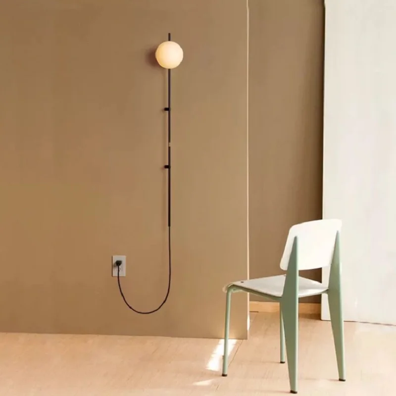 Scandinavische Wandlamp Wandsconce met Plug-in Aansluiting | Sansoti