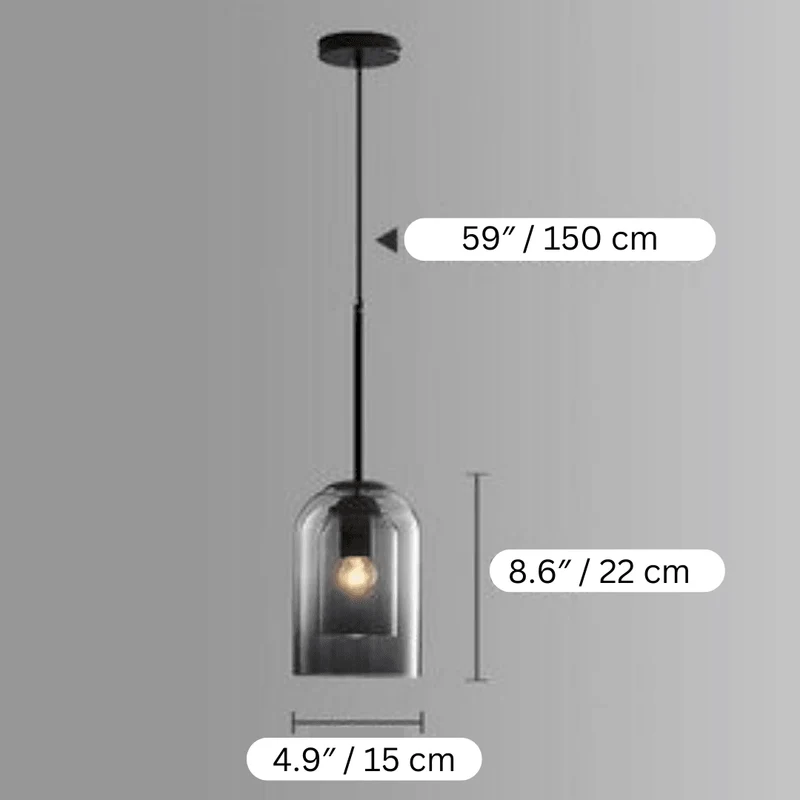 Scandinavische Glazen Hanglamp Slaapkamer Amber Grijs Nordic Minimalistisch Design Eetkamer Verlichting | Sansoti