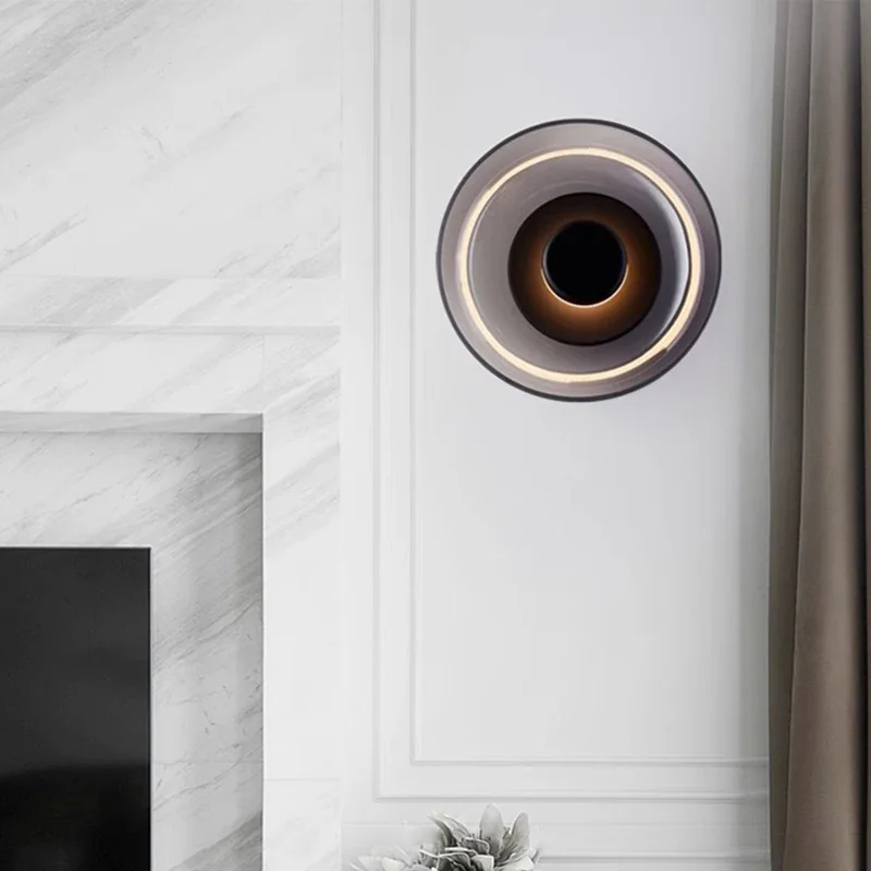 Moderne Glazen LED Wandlamp – Stijlvolle Wandverlichting in Smoke Gray of Champagne Gold – Ideaal voor Slaapkamer, Woonkamer & Hal | Sansoti