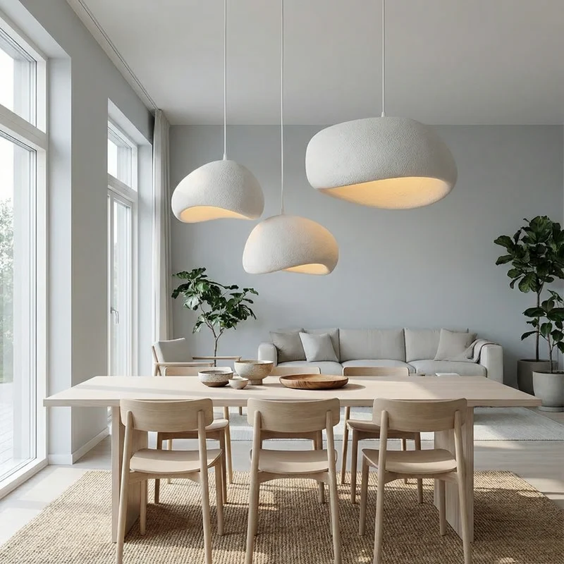 Minimalistische Hanglamp met Stenen Textuur – Moderne Verlichting in Scandinavische Stijl | Sansoti
