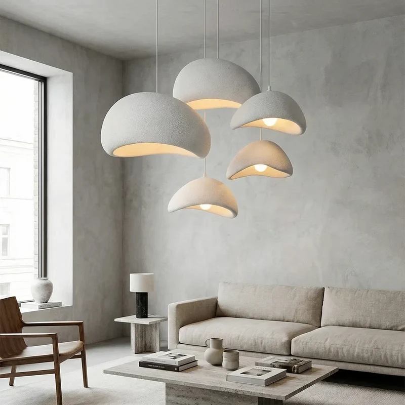 Minimalistische Hanglamp met Stenen Textuur – Moderne Verlichting in Scandinavische Stijl | Sansoti