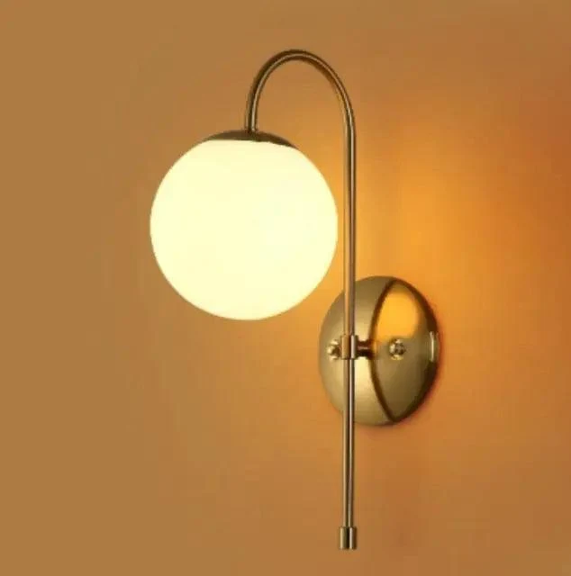 Moderne Scandinavische Wandlamp Goudkleurig Metaal Minimalistische Verlichting Woonkamer Slaapkamer Kantoor | Sansoti
