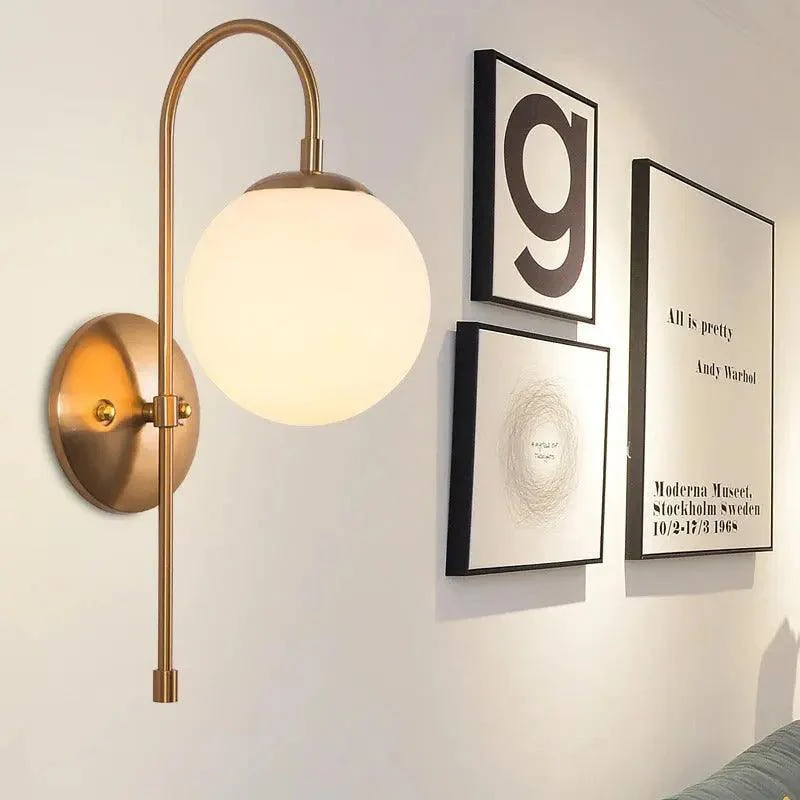 Moderne Scandinavische Wandlamp Goudkleurig Metaal Minimalistische Verlichting Woonkamer Slaapkamer Kantoor | Sansoti