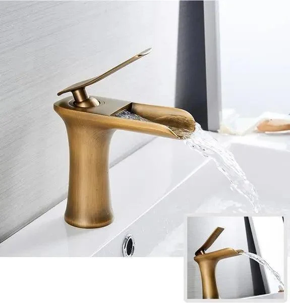 Badkraan Goud Eengreeps Wastafelkraan met Keramische Cartridge Waterbesparend | Sansoti