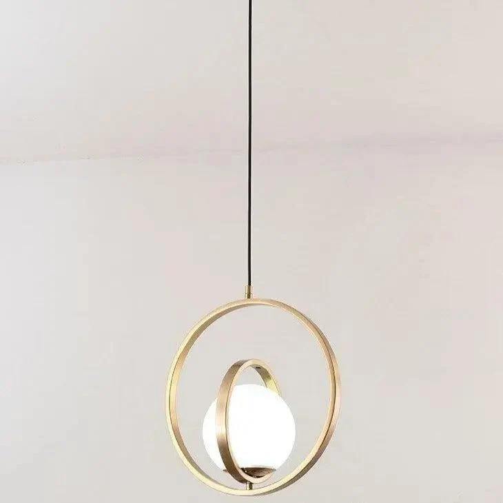 Draaibare Gouden Hanglamp met Verstelbare Ringen – Moderne Verlichting voor Woonkamer | Sansoti
