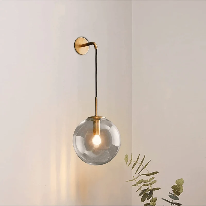 Glazen Wandlamp met Metalen Armatuur – Moderne Wandverlichting voor Hal, Slaapkamer en Woonkamer | Sansoti