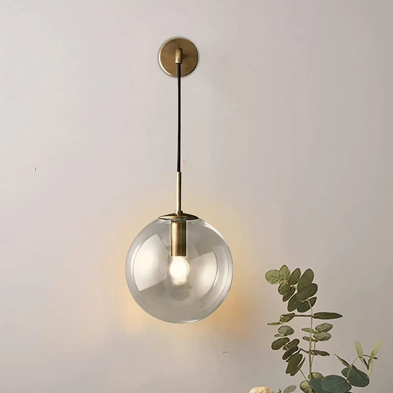 Glazen Wandlamp met Metalen Armatuur – Moderne Wandverlichting voor Hal, Slaapkamer en Woonkamer | Sansoti