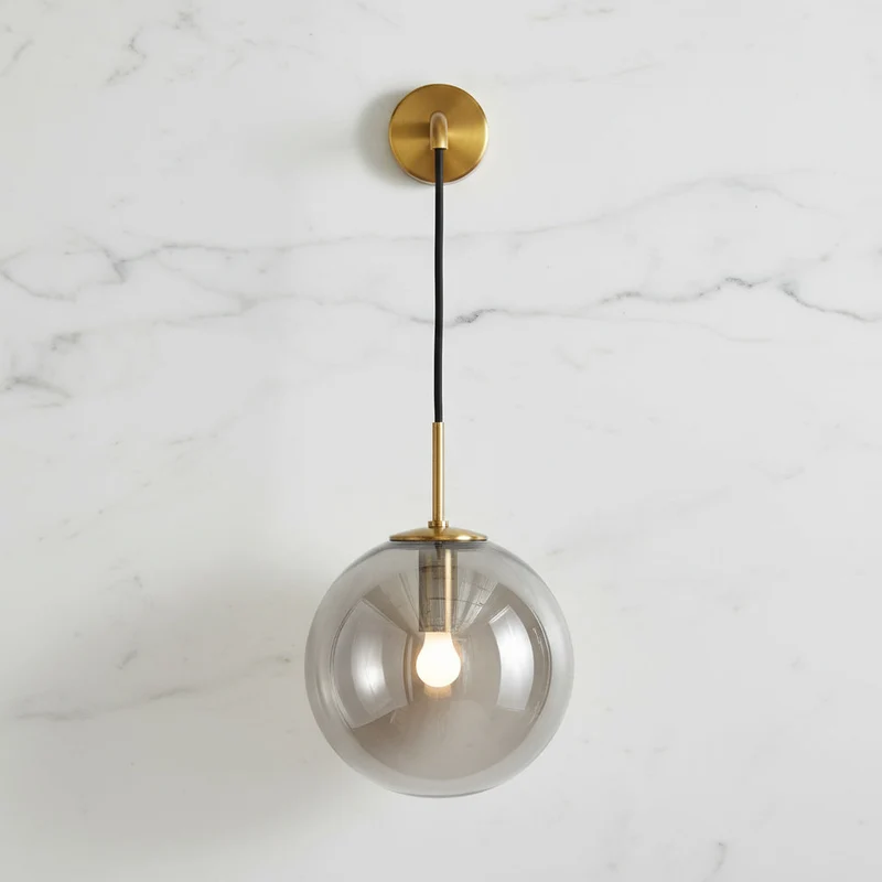 Glazen Wandlamp met Metalen Armatuur – Moderne Wandverlichting voor Hal, Slaapkamer en Woonkamer | Sansoti