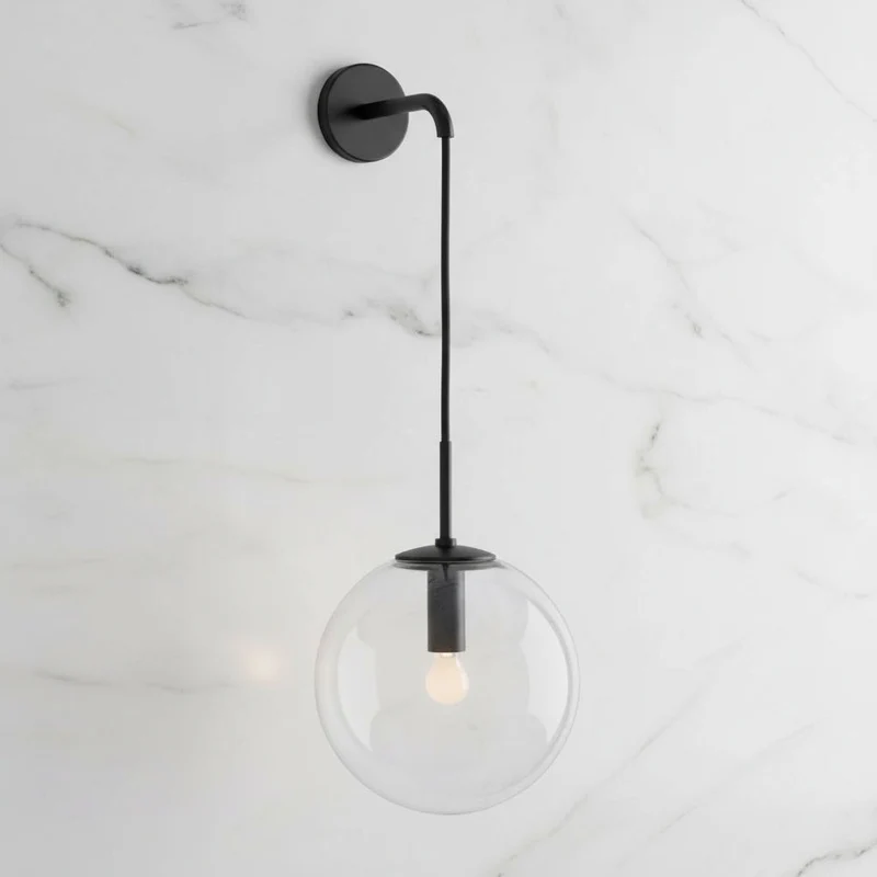 Glazen Wandlamp met Metalen Armatuur – Moderne Wandverlichting voor Hal, Slaapkamer en Woonkamer | Sansoti