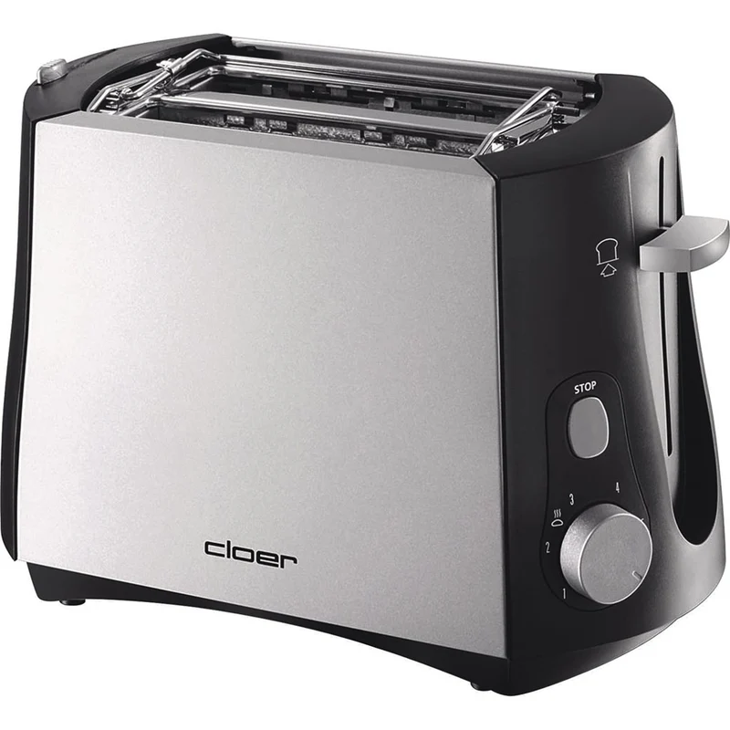 Cloer 3410 2-Scheiben Toaster 825W Edelstahl (matt) / Schwarz