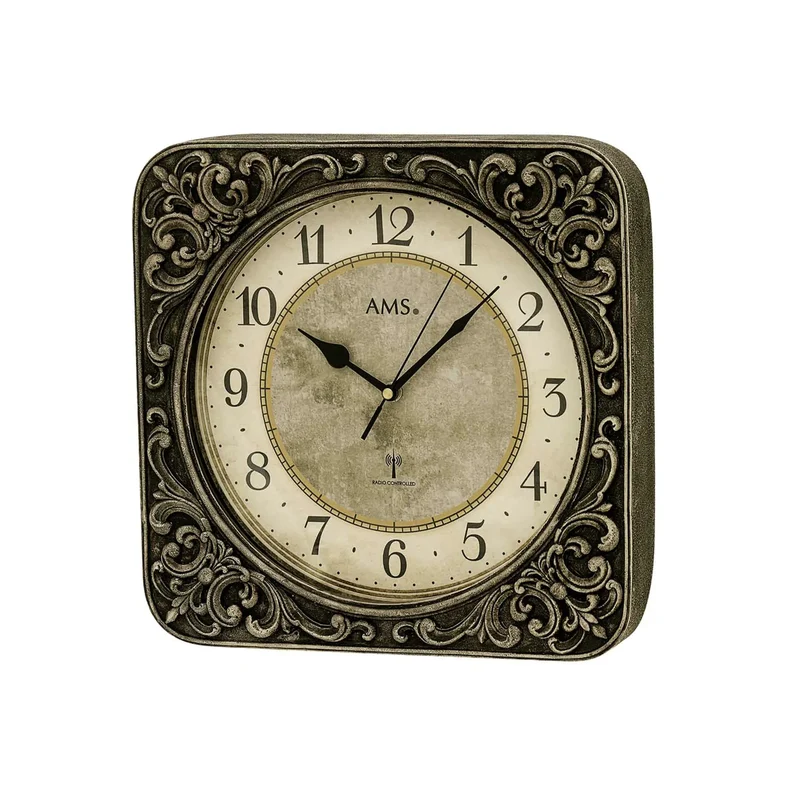 AMS Funk-Wanduhr F5968 Wanduhr • Funkwerk • Mineralglas