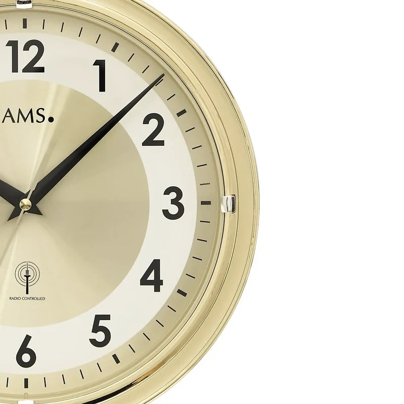 AMS Civetta F5946 Wanduhr Messing • Funkwerk • Arabische Ziffern