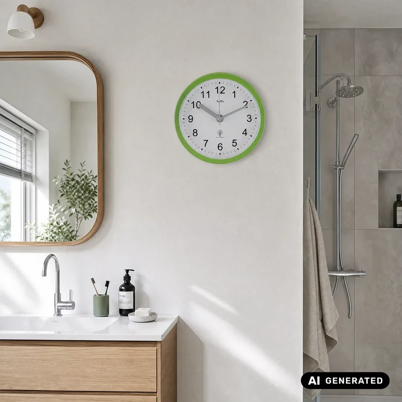 AMS Badezimmeruhr F5922 Badezimmeruhr Grün • Funkwerk • Wasserdichte Badeuhr