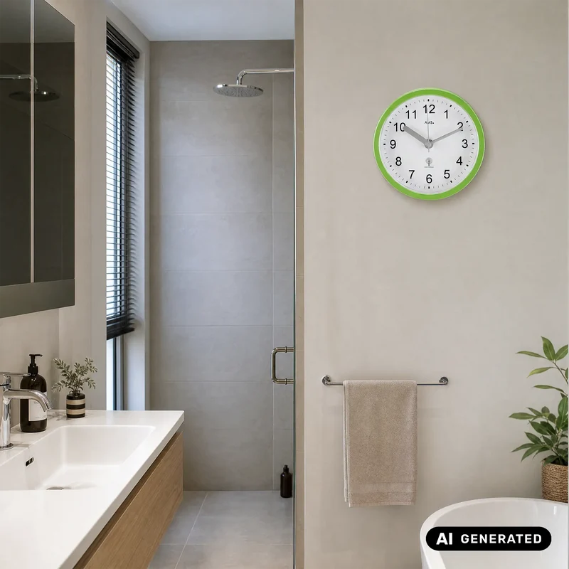 AMS Badezimmeruhr F5922 Badezimmeruhr Grün • Funkwerk • Wasserdichte Badeuhr