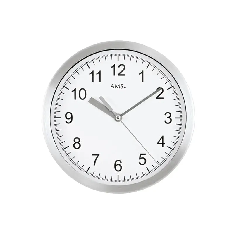 AMS F5910 Wanduhr Weiß • Funkwerk • Aluminium-Gehäuse