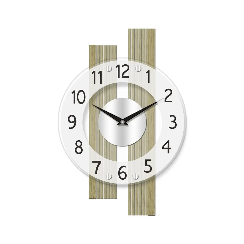 AMS F5875 Wanduhr Eiche • Funkwerk • Satiniertes Mineralglas