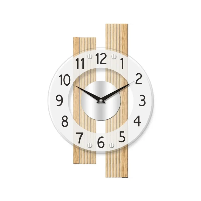 AMS F5874 Wanduhr Buche • Funkwerk • Satiniertes Mineralglas
