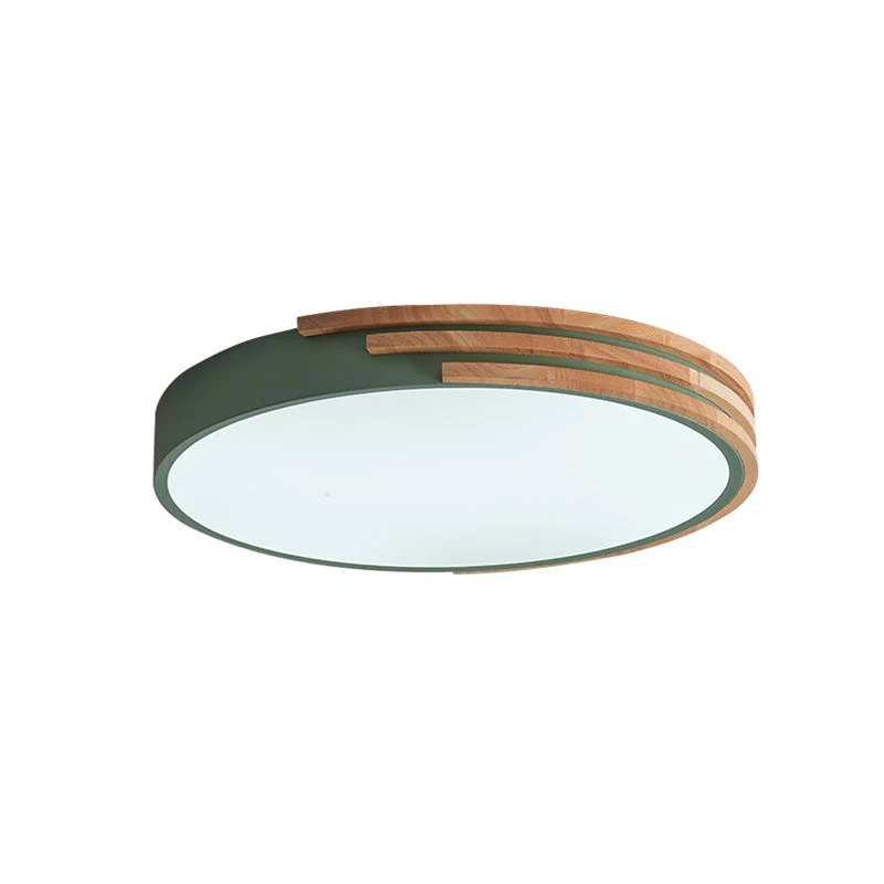 Ronde Plafondlamp Hout & Acryl – Scandinavische Stijl 40cm | Sansoti