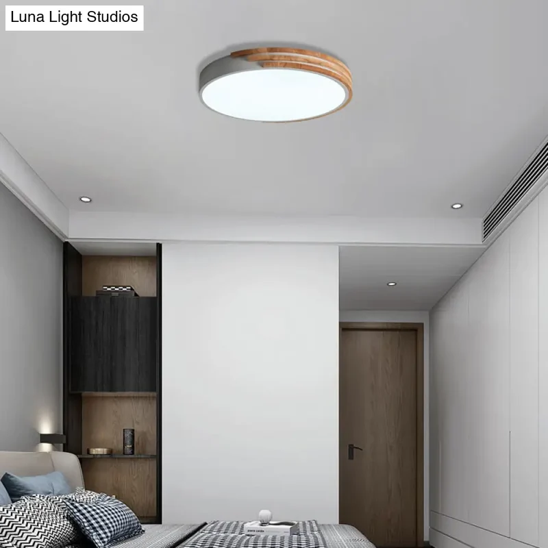Ronde Plafondlamp Hout & Acryl – Scandinavische Stijl 40cm | Sansoti