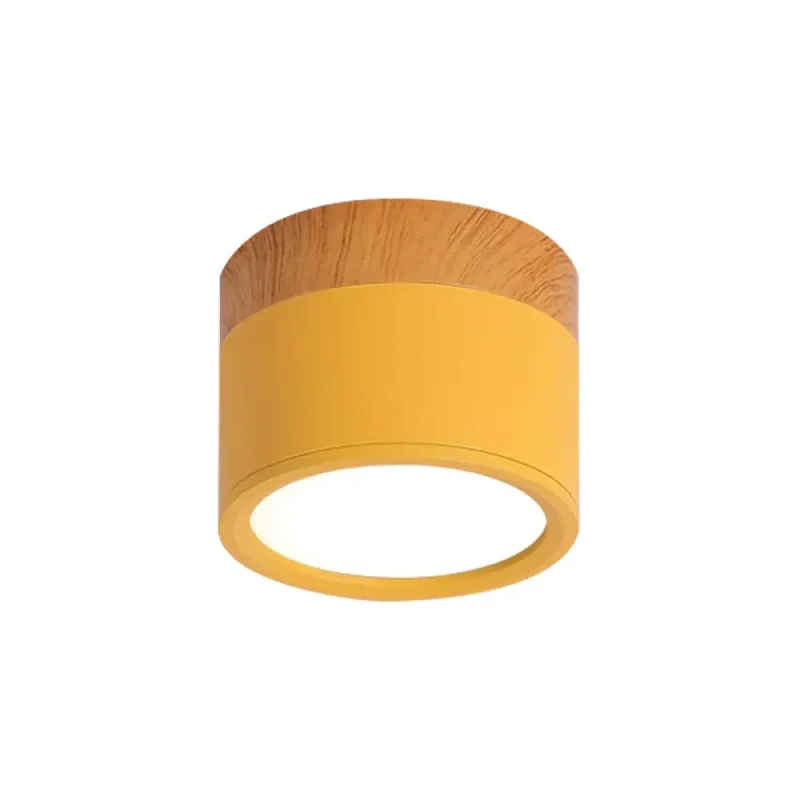 Macaron Plafondlamp Cilindrisch Metaal voor Keuken of Bar – Geel, Blauw, Zwart & Hout | Sansoti