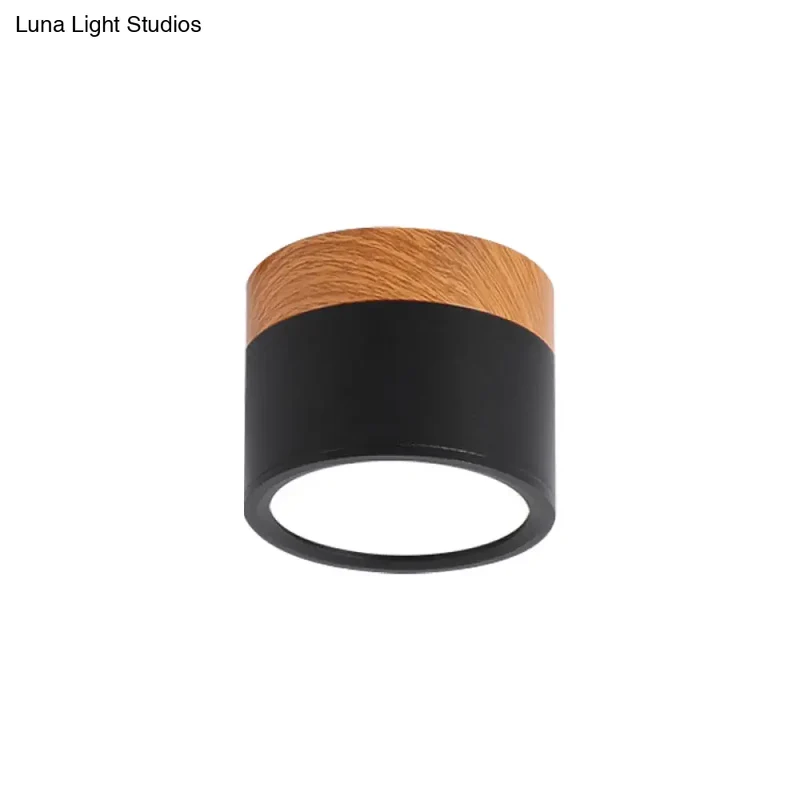 Macaron Plafondlamp Cilindrisch Metaal voor Keuken of Bar – Geel, Blauw, Zwart & Hout | Sansoti